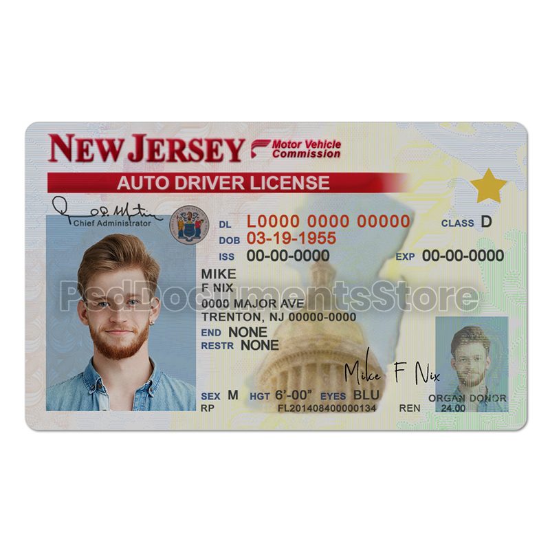 new jersey license template download