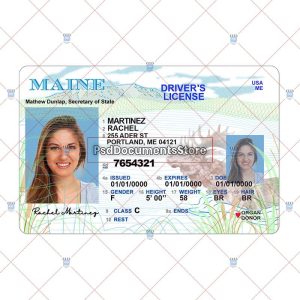 Maine driver license template Photoshop