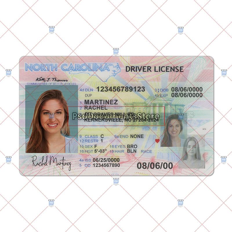 North Carolina Driver License Template - PSD Documents Store